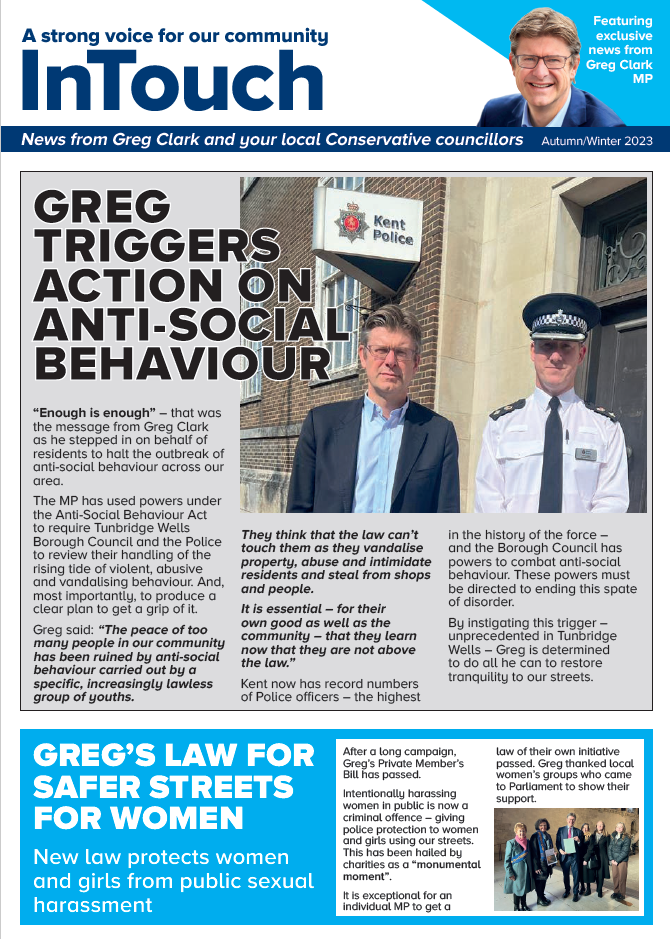 Page 1 of Greg Clark's newsletter